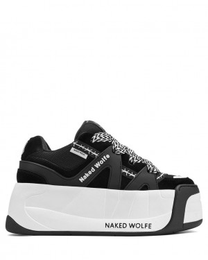 Black Naked Wolfe Slider Women's Sneakers NZ | K1P-7905